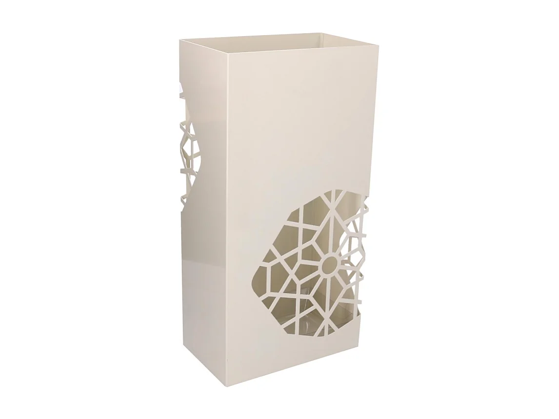 Portaombrelli metallo bianco rettangolare cm 25x15h50