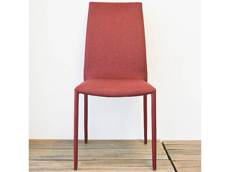 Set Da 6 Sedie Dedis Tessuto Bordeaux