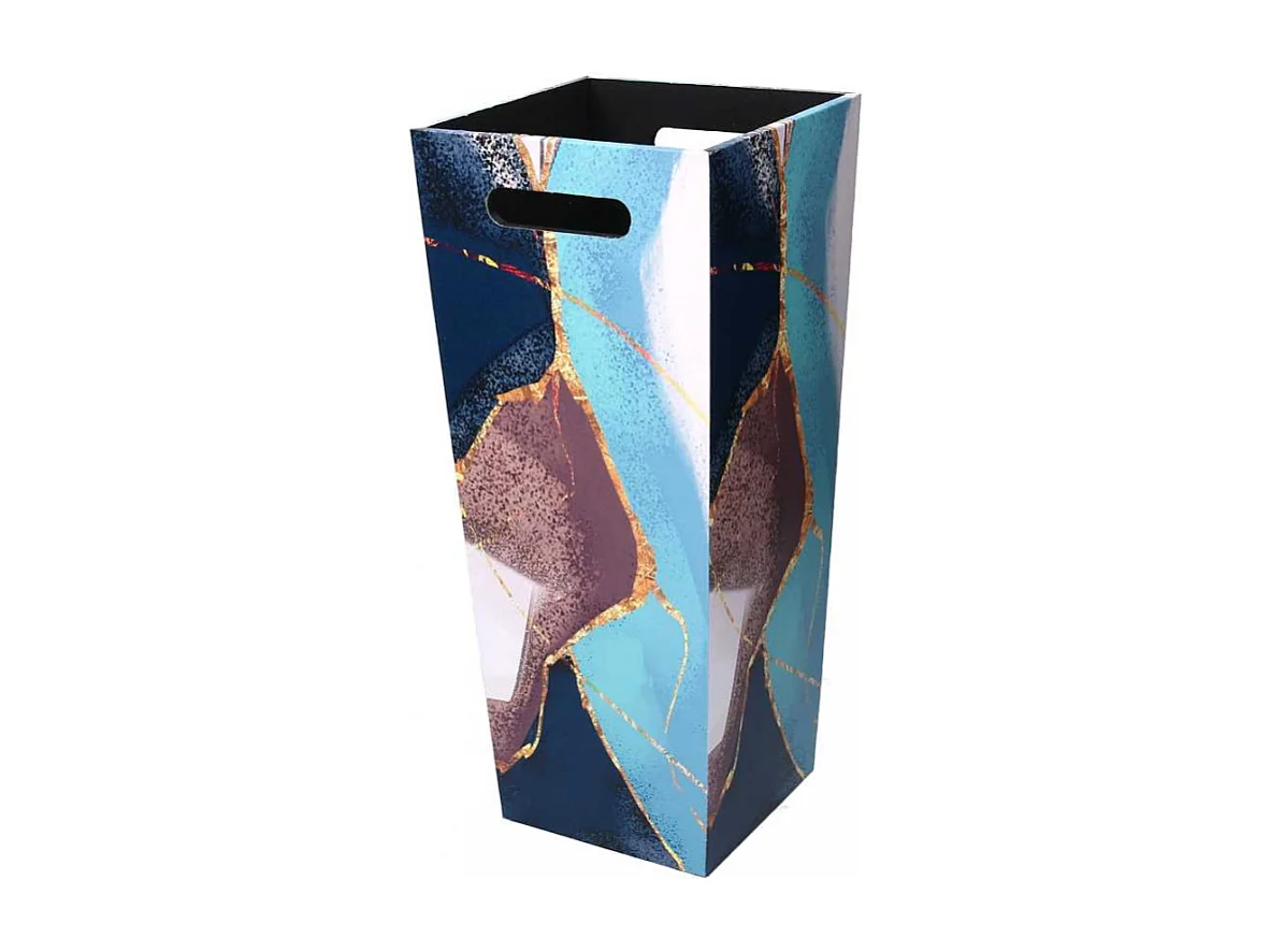 Portaombrelli ecopelle 1-2 blu marocco rettangolare cm 25x25h53