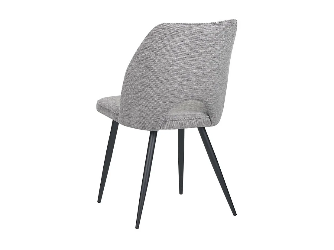 Set Da 4 Sedie Virginia Tessuto Grigio Gambe Nere