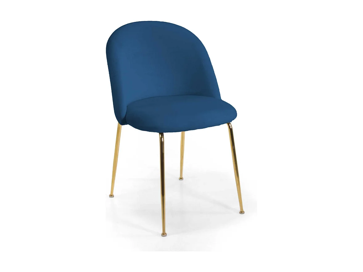Sedia velluto Sammi blu struttura oro cm 50x57h47/77,5
