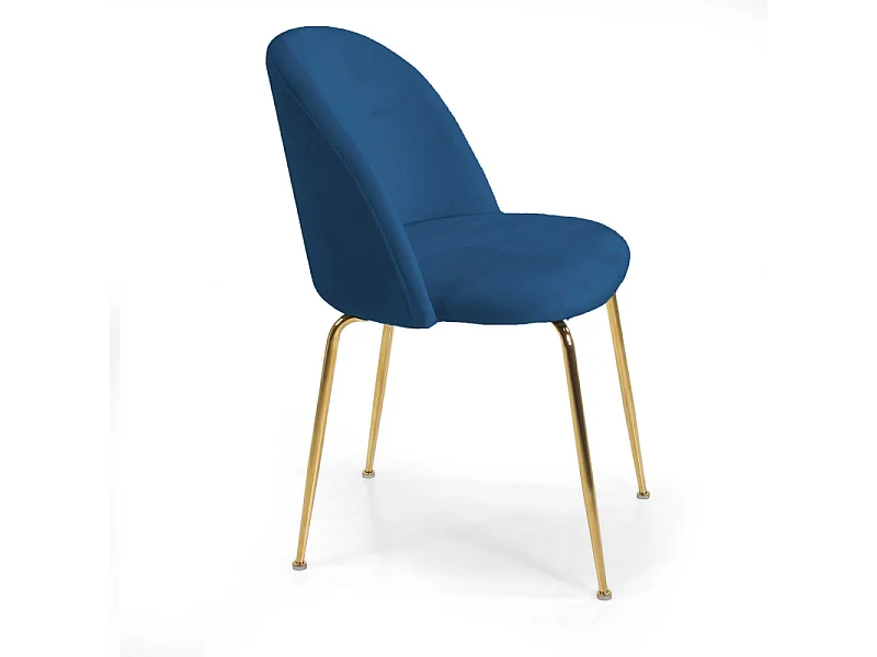 Sedia velluto Sammi blu struttura oro cm 50x57h47/77,5