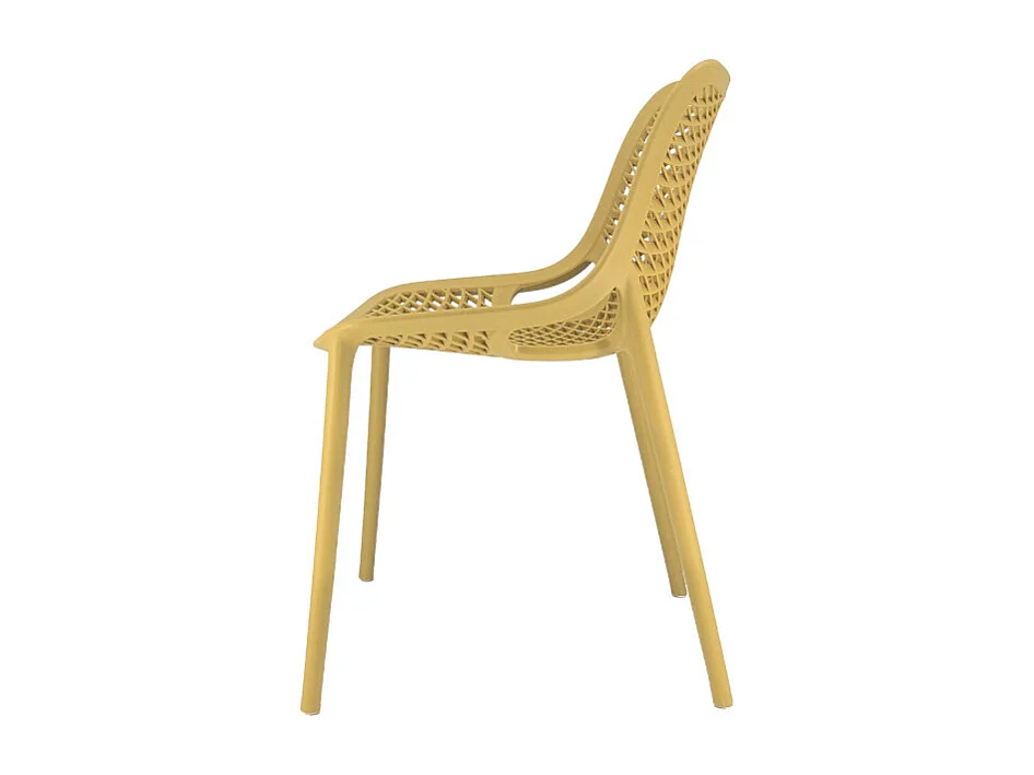 Set Da 4 sedie Braga 2 In Polipropilene Senape Per Soggiorno, Cucina E Arredo Bar