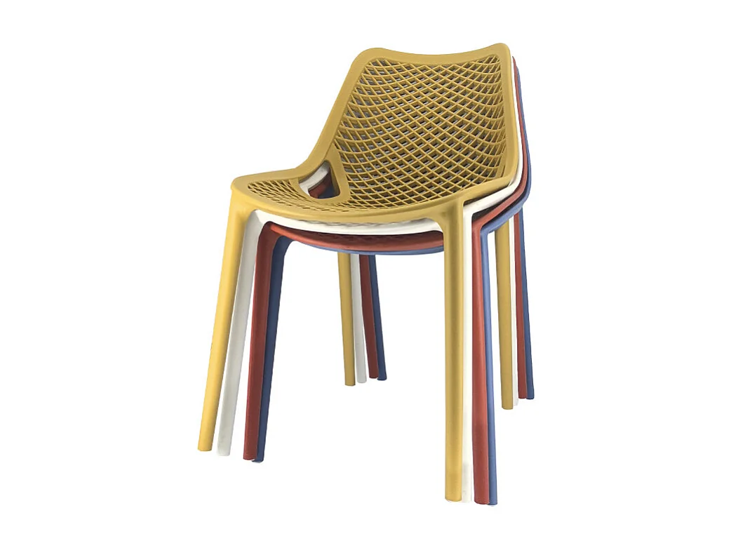 Set Da 4 sedie Braga 2 In Polipropilene Senape Per Soggiorno, Cucina E Arredo Bar