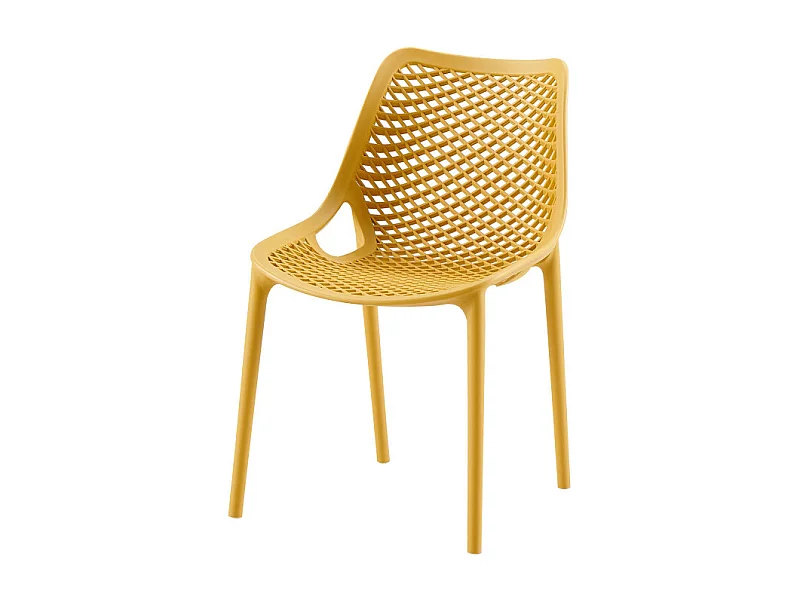 Set Da 4 sedie Braga 2 In Polipropilene Senape Per Soggiorno, Cucina E Arredo Bar