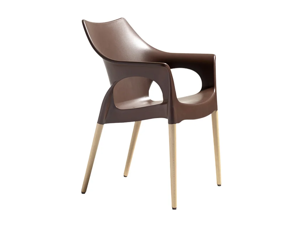 SET 4 SEDIE NATURAL OLA TECNOPOLIMERO SCAB DESIGN MADE IN ITALY - Cacao 72