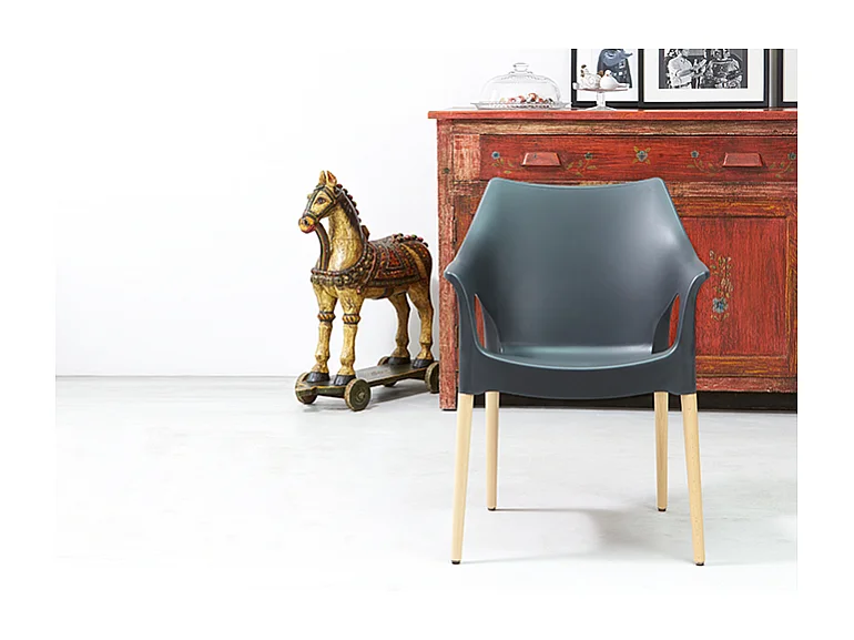 SET 4 SEDIE NATURAL OLA TECNOPOLIMERO SCAB DESIGN MADE IN ITALY - Cacao 72