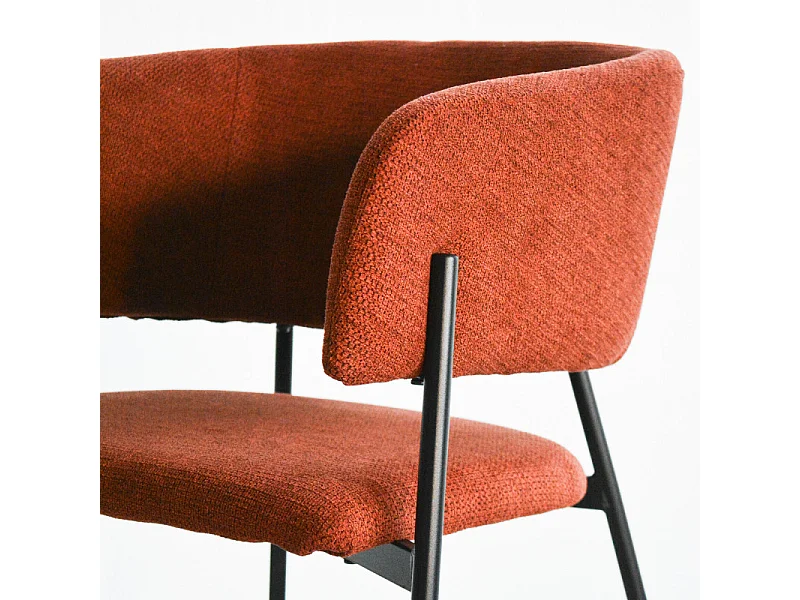 Set Da 4 poltrone Brigitte Tessuto Ruggine Gambe Nere Per Soggiorno, Cucina E Arredo Bar