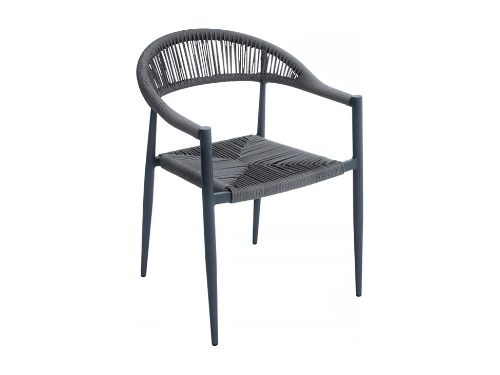 Set di due Sedie MOIA Contract antracite con corda sintetica grigia