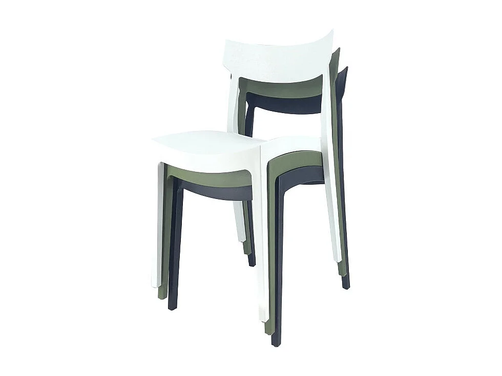 Set Da 4 sedie Cordoba In Polipropilene Bianca Per Soggiorno, Cucina E Arredo Bar