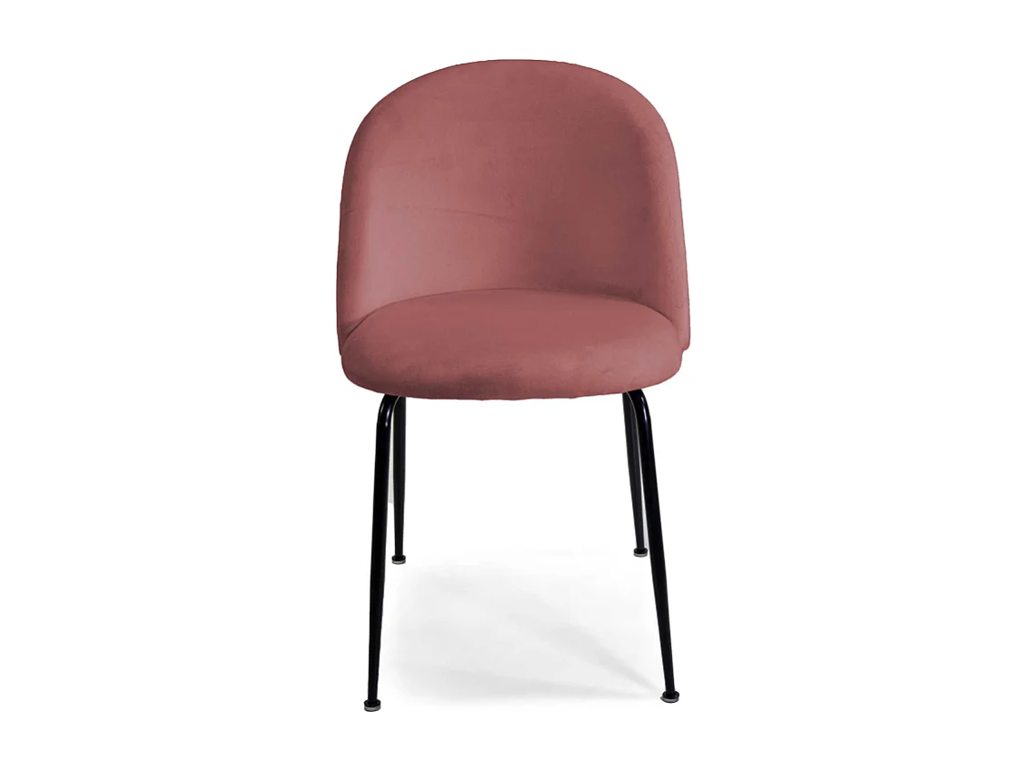 Sedia velluto Sammi rosa antico struttura nero cm 50x57h47/77,5