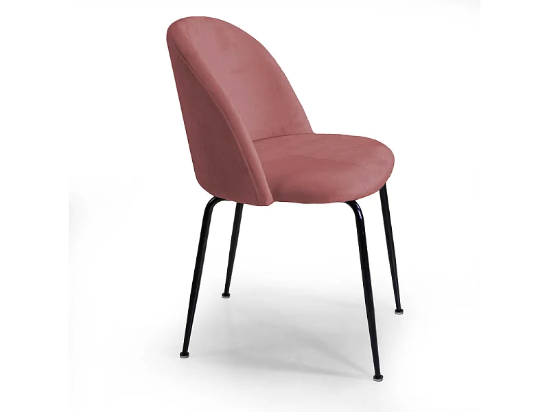 Sedia velluto Sammi rosa antico struttura nero cm 50x57h47/77,5