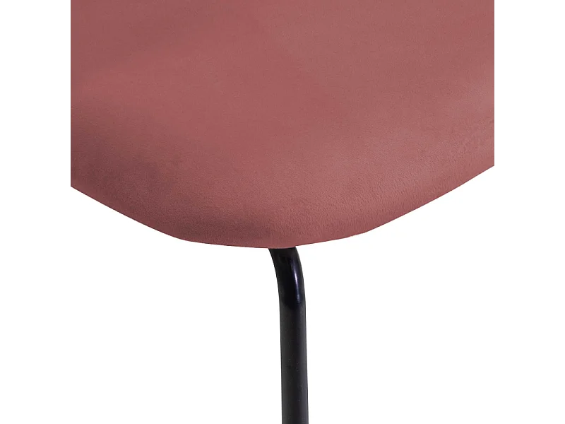 Sedia velluto Sammi rosa antico struttura nero cm 50x57h47/77,5