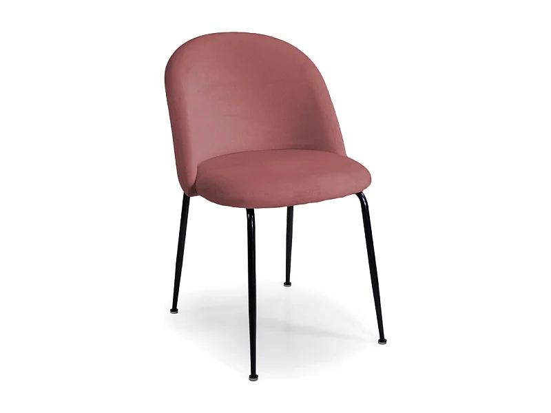 Sedia velluto Sammi rosa antico struttura nero cm 50x57h47/77,5