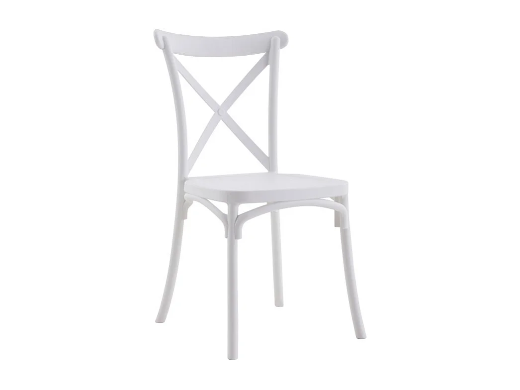 Set Da 4 sedie Cross In Polipropilene Bianca Per Soggiorno, Cucina E Arredo Bar
