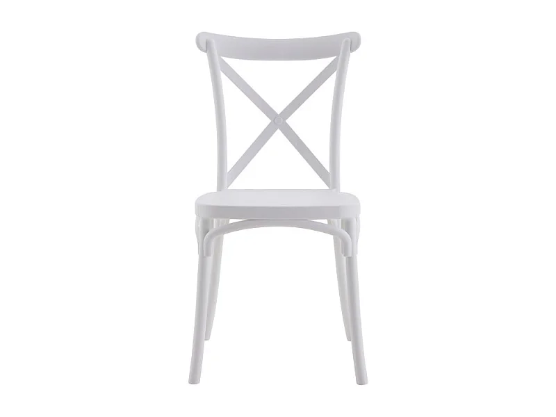 Set Da 4 sedie Cross In Polipropilene Bianca Per Soggiorno, Cucina E Arredo Bar