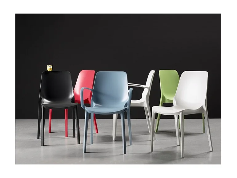 SET 6 SEDIE GINEVRA TECNOPOLIMERO SCAB DESIGN - Antracite 81