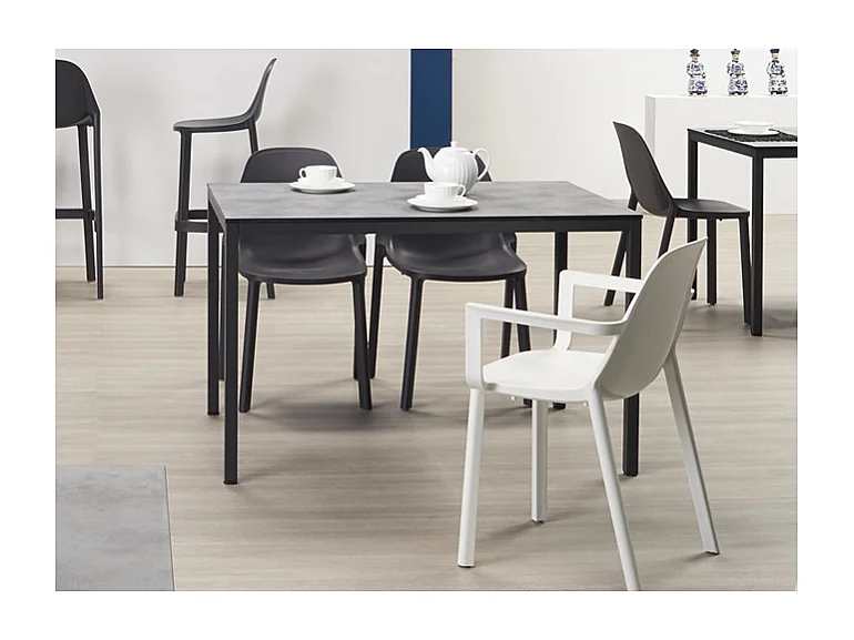 SET 4 POLTRONA PIU' CON BRACCIOLI TECNOPOLIMERO SCAB DESIGN MADE IN ITALY - Antracite 81