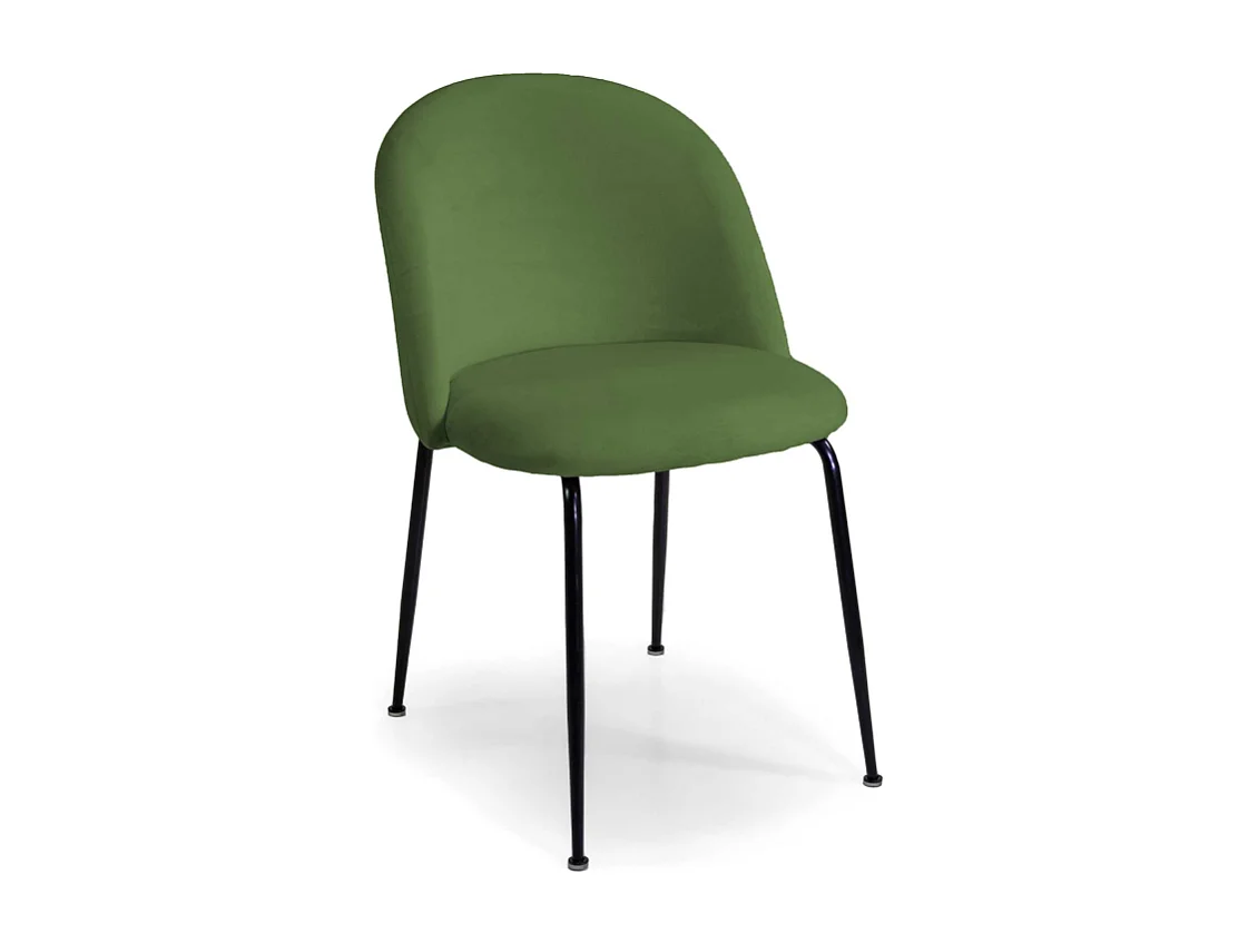 Sedia velluto Sammi verde struttura nero cm 50x57h47/77,5