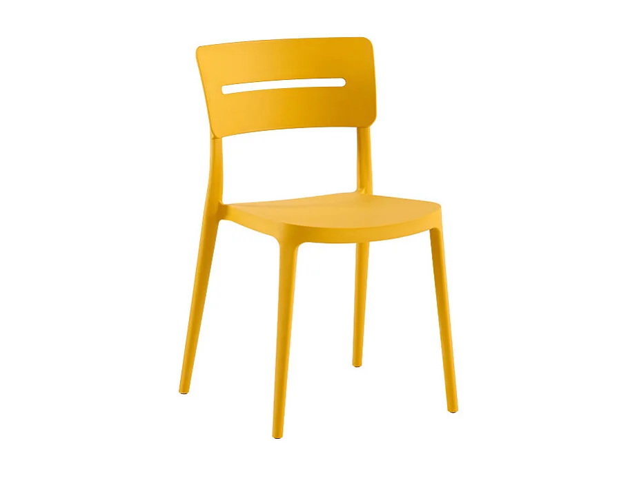 Set Da 4 sedie Bella Senape In Polipropilene Per Soggiorno, Cucina E Arredo Bar