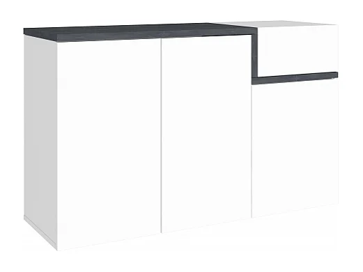 Scarpiera Zet 120 – 3 ante + 1 ribalta – Bianco Lucido/Ardesia
