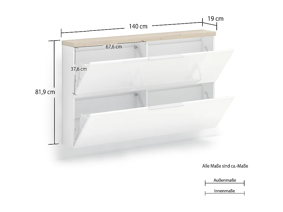 Scarpiera con 2 ribalte IDEA 24 made in Italy