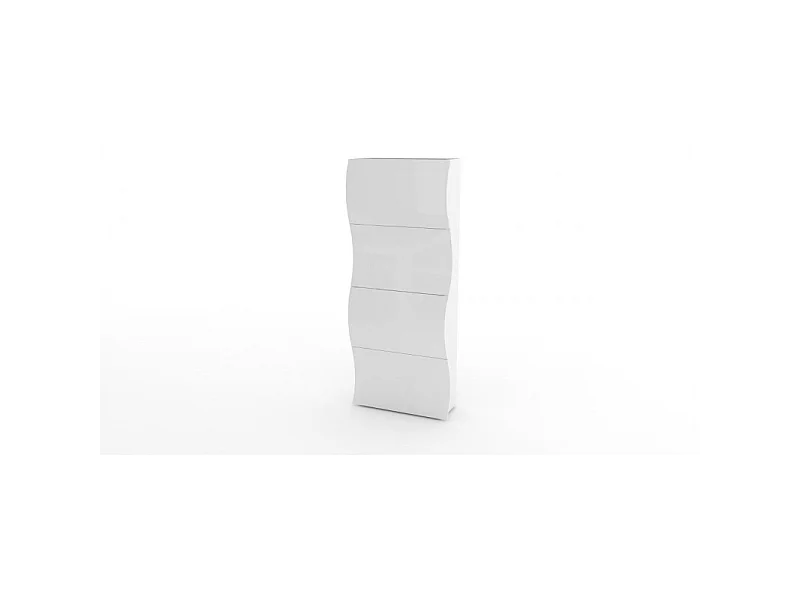Scarpiera Onda 4 Ante a Ribalta 71x161,4x26,6 cm – Bianco Lucido