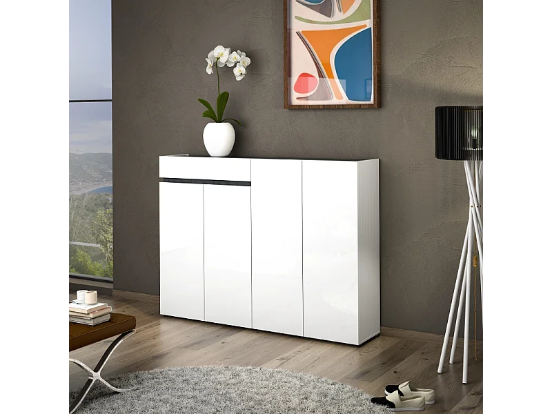 Scarpiera BOB a 4 ante con 1 cassetto con softclose e 4+5 ripiani made in Italy