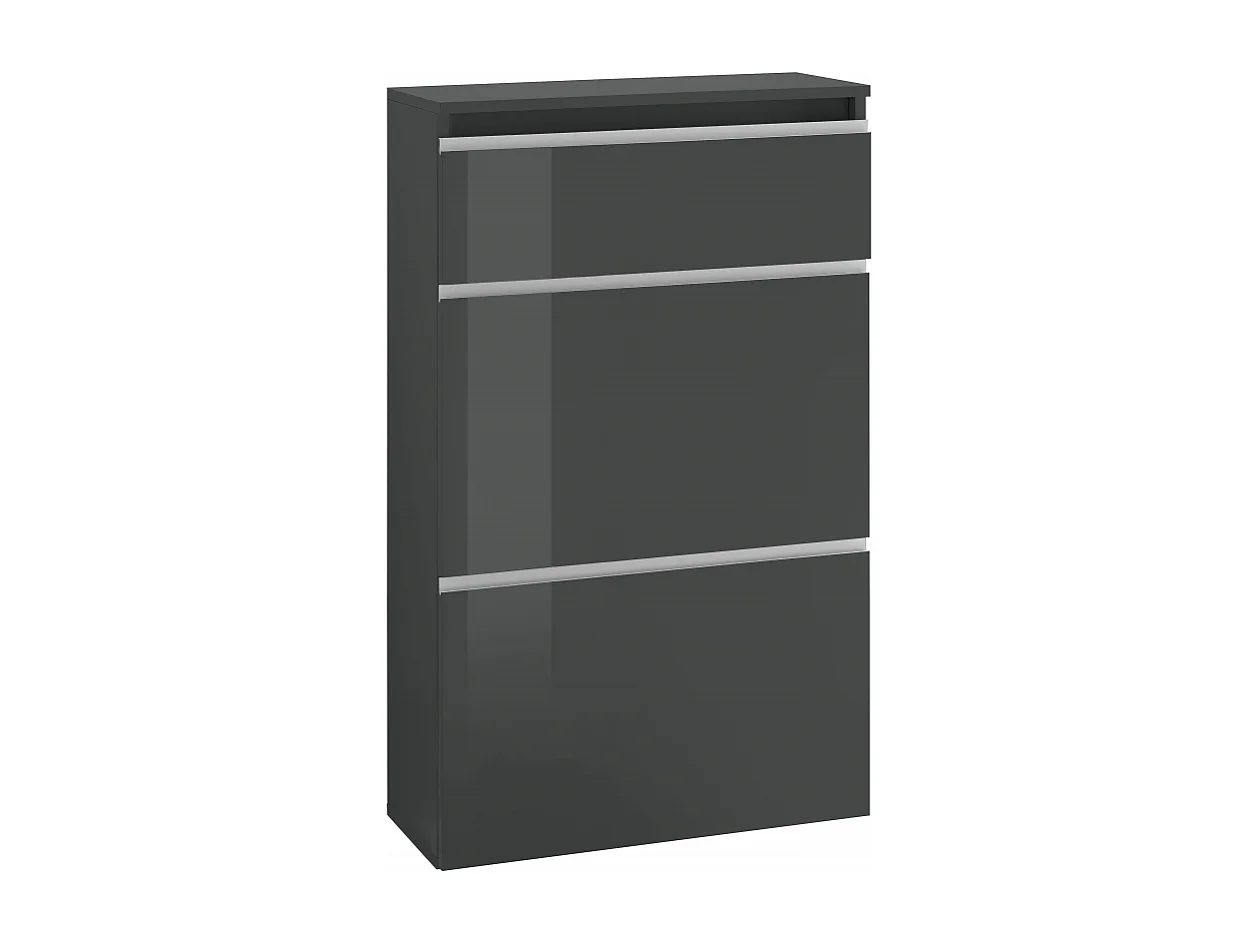 Scarpiera Magic 60 – 2 ante + 1 ribalta – Antracite Lucido