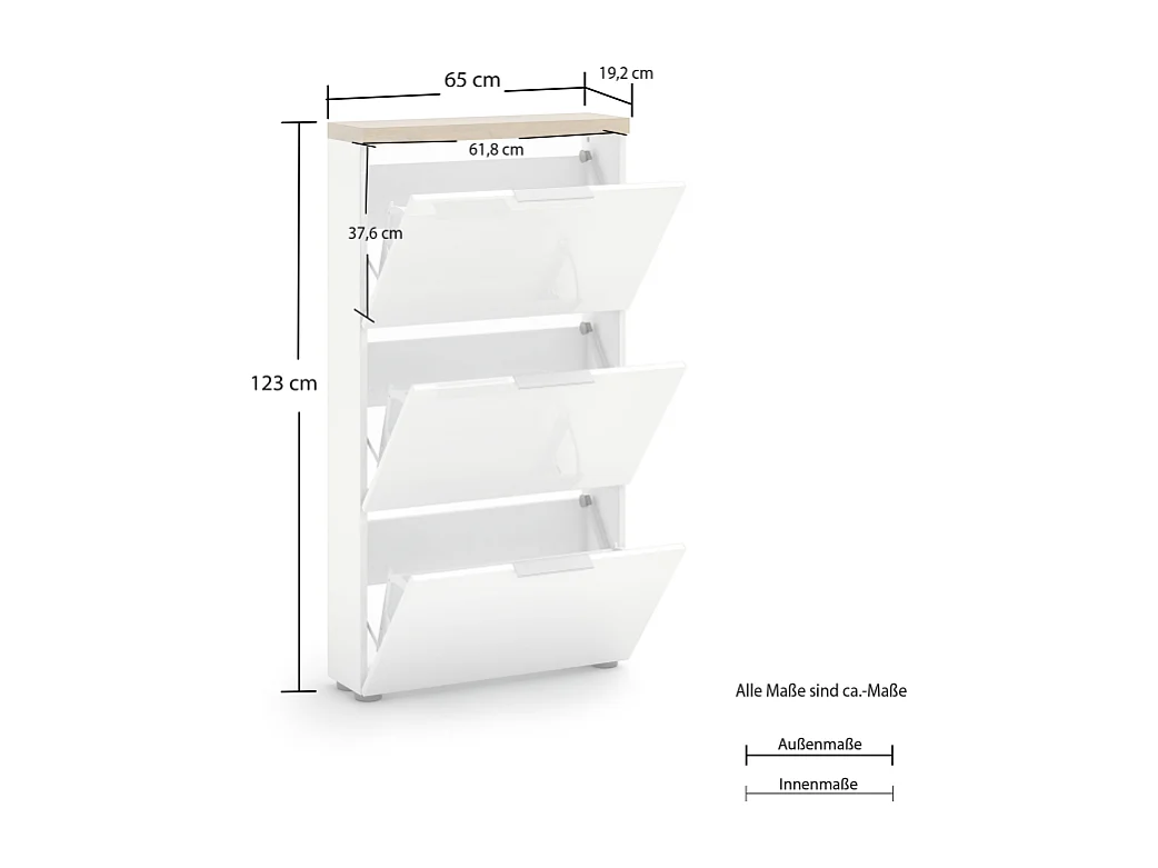 Scarpiera con 3 ribalte IDEA 24 made in Italy