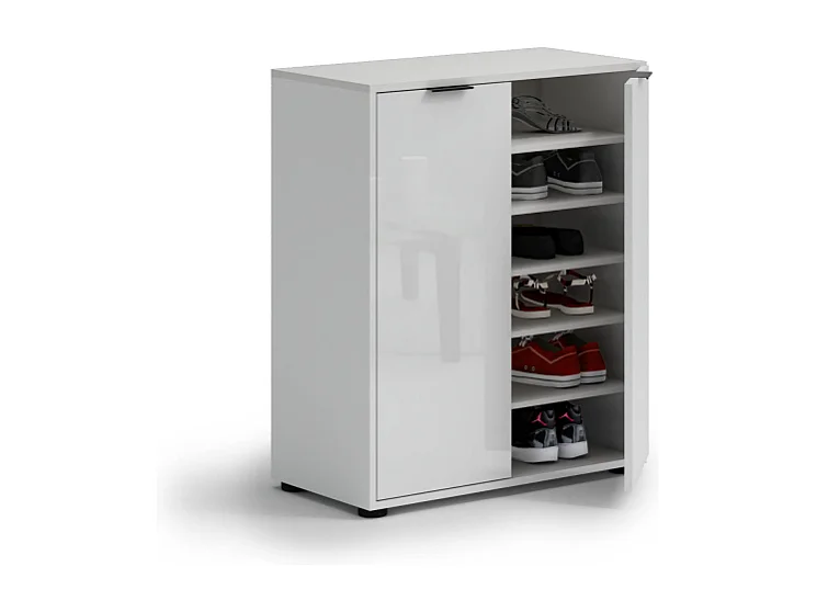 Scarpiera 2 ante bassa JOLLY bianco lucido cm 72x86x36h made in Italy