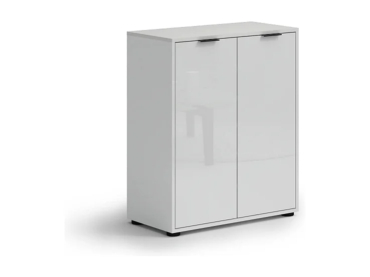 Scarpiera 2 ante bassa JOLLY bianco lucido cm 72x86x36h made in Italy