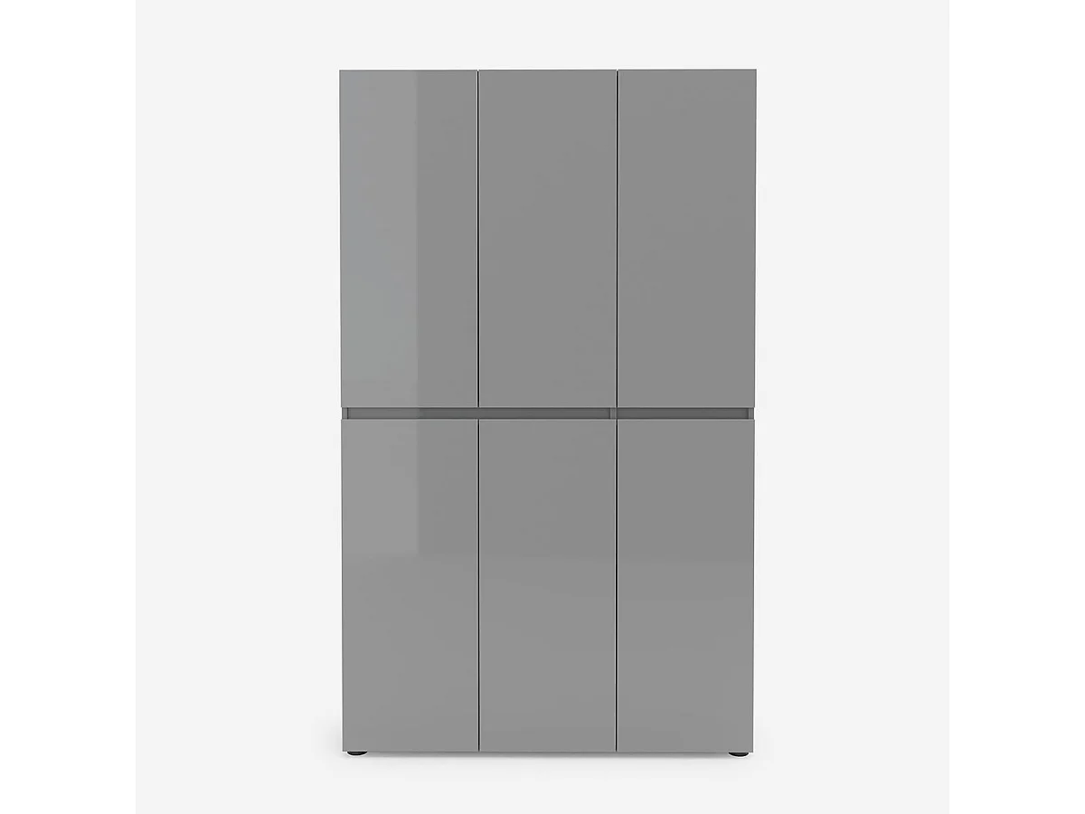 Zapatero XL de 6 puertas con 10+10 estantes Mister - Gris