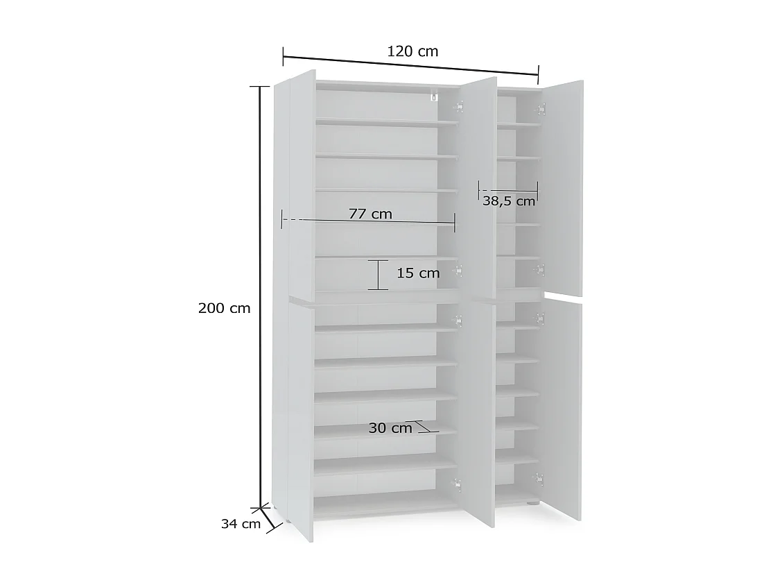 Scarpiera a 6 ante XL MISTER made in Italy - Grigio