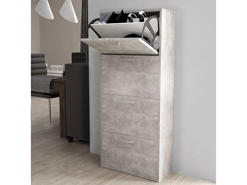 SCARPIERA MOLLY 4 ANTE A RIBALTA GRIGIO EFFETTO CEMENTO