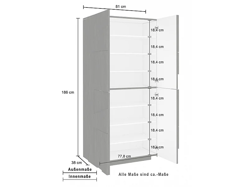 Scarpiera Ping 80 – 4 ante – Bianco Lucido