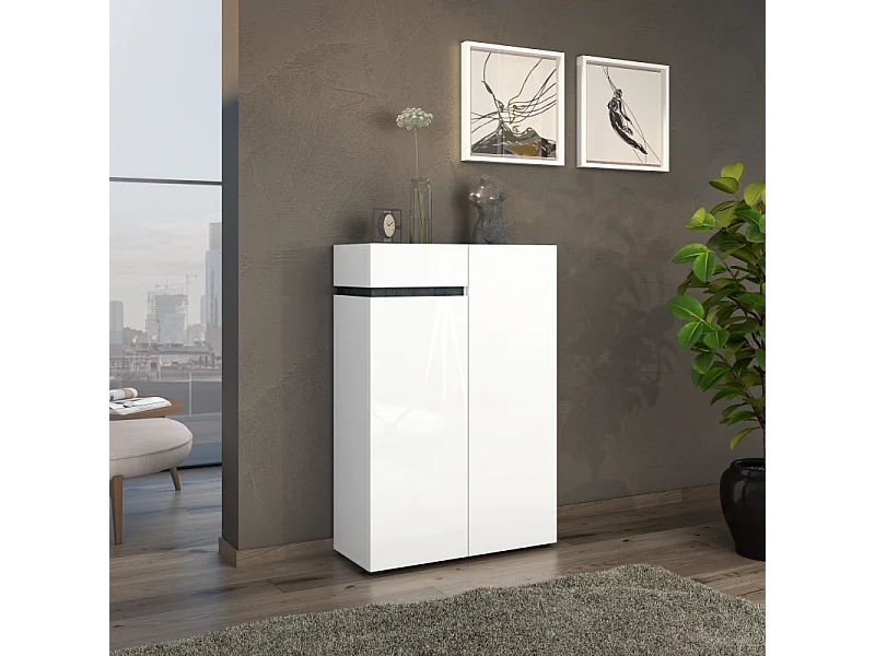 Scarpiera BOB 2 ante con1 cassetto con softclose e 5 ripiani made in Italy