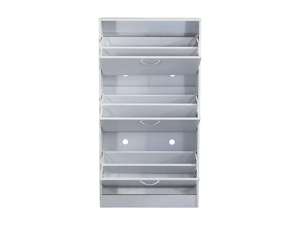 Platzsparender Schuhschrank aus Holz mit 3 Türen Vicky - Weiß