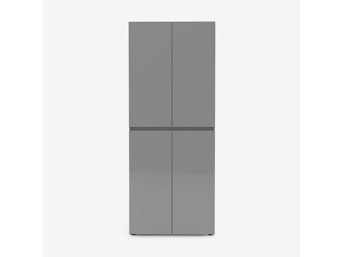 Scarpiera a 4 ante XL con 10 ripiani MISTER made in Italy - Grigio