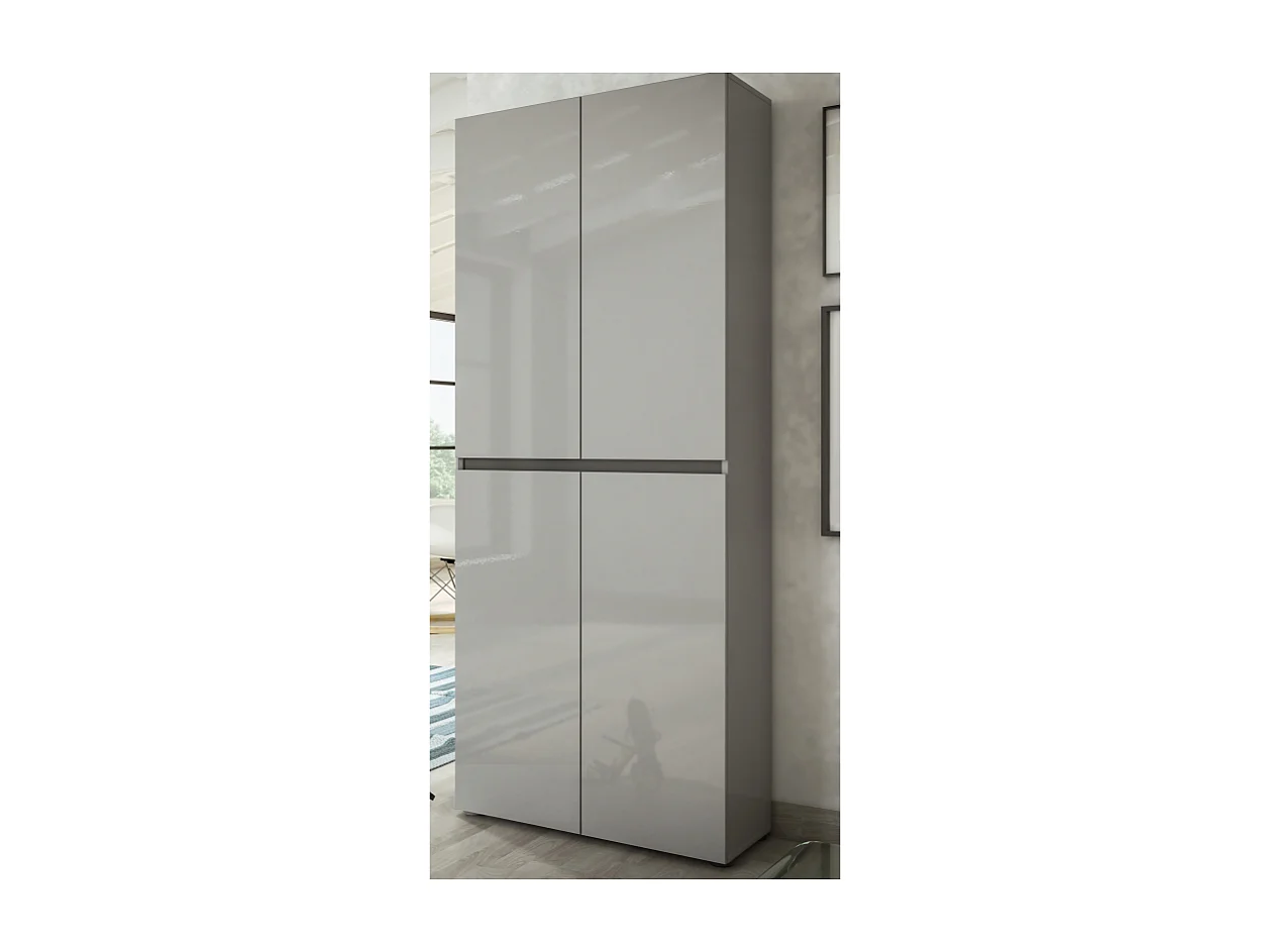 Scarpiera a 4 ante XL con 10 ripiani MISTER made in Italy - Grigio