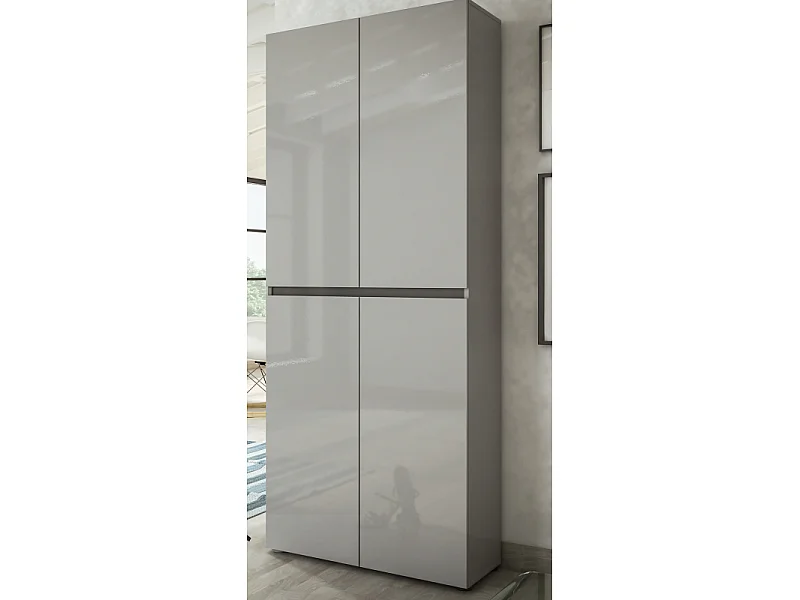 Scarpiera a 4 ante XL con 10 ripiani MISTER made in Italy - Grigio