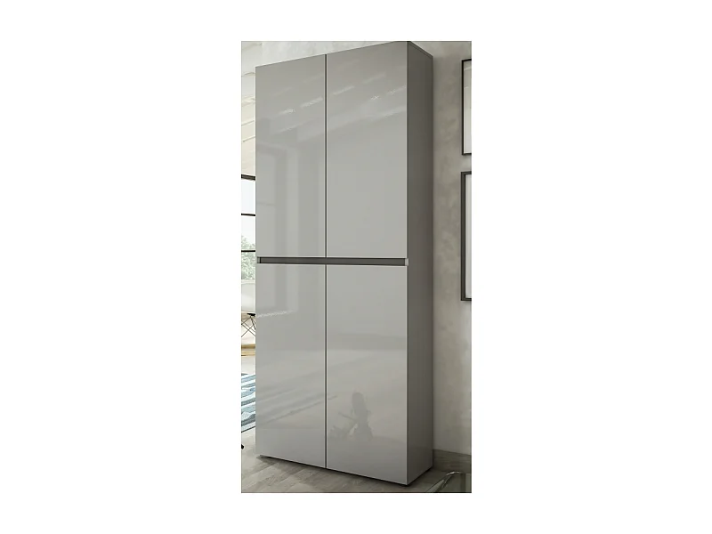 Scarpiera a 4 ante XL con 10 ripiani MISTER made in Italy - Grigio