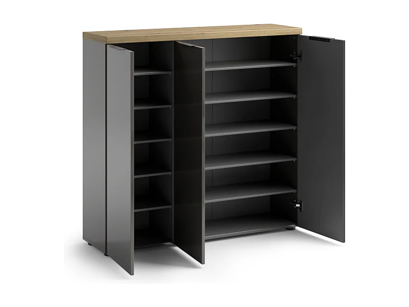 Scarpiera 3 ante IDEA antracite-rovere made in Italy