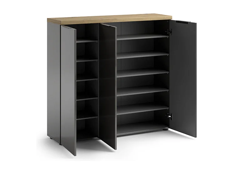 Scarpiera 3 ante IDEA antracite-rovere made in Italy