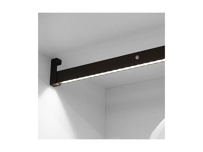 Barra colgador armario Castor LED gris metalizado 55.8 cm