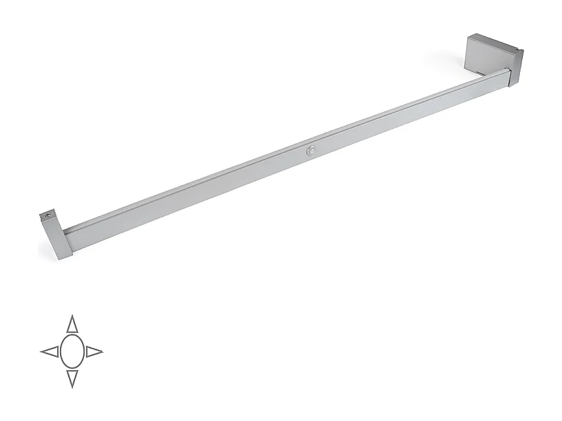 Barra appendiabili per armadi Castor con luce LED, batteria rimovibile e sensore di movimento, 1.008, Anodizzato opaco.