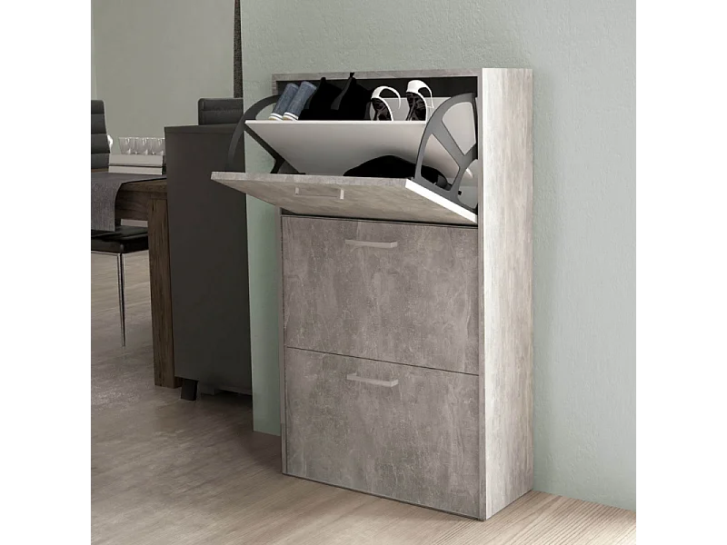 SCARPIERA MOLLY 3 ANTE A RIBALTA GRIGIO EFFETTO CEMENTO