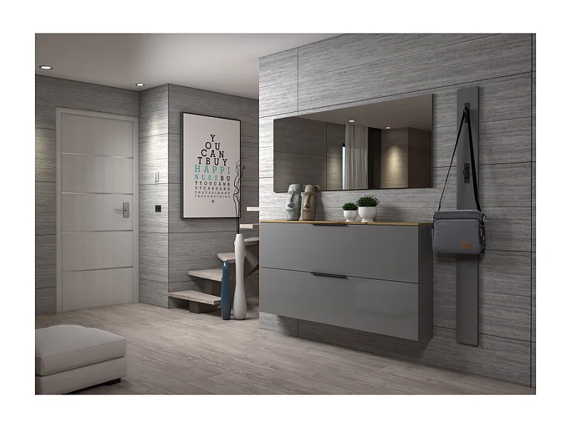 Scarpiera 2 Ribalte SPACE made in Italy - Grigio