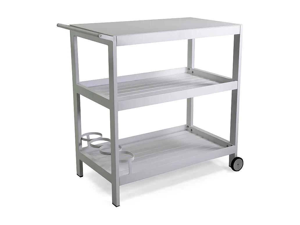 Carrello alluminio bianco cm 92,5x54h91