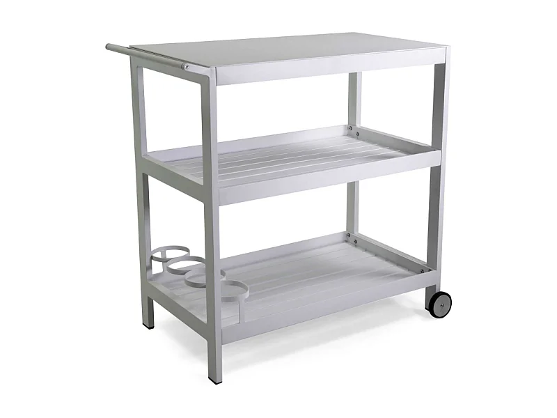 Carrello alluminio bianco cm 92,5x54h91